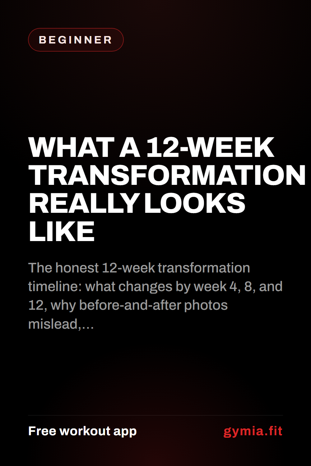 What a 12-Week Transformation Really Looks Like — guide from GymiaFit, a free workout app.