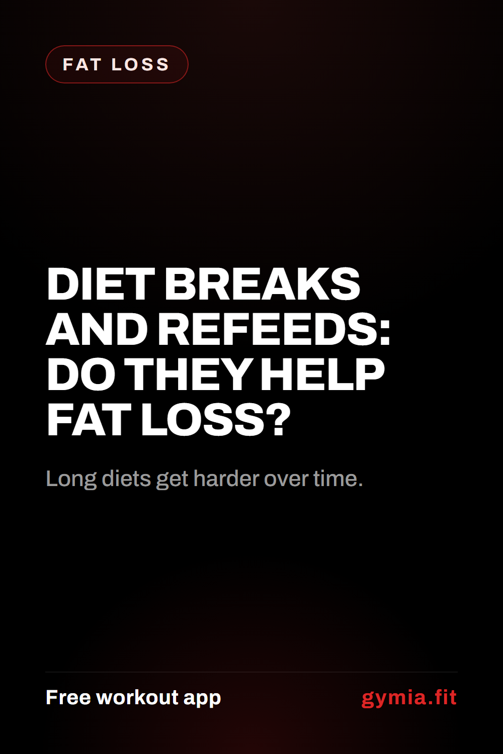 Diet Breaks and Refeeds: Do They Help Fat Loss? — guide from GymiaFit, a free workout app.