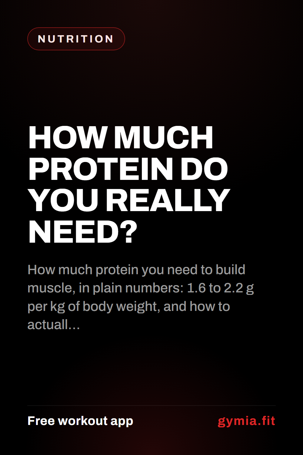 How Much Protein Do You Really Need? — guide from GymiaFit, a free workout app.